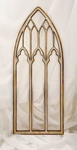 Load image into Gallery viewer, Cathedral Windows, Church windows, Vintage look wood window frames, BoHo Decor, Antique finish window frames, Gothic Window frame, Minimalist decor