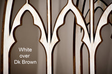 Load image into Gallery viewer, Cathedral Windows, Church windows, Vintage look wood window frames, BoHo Decor, Antique finish window frames, Gothic Window frame, Minimalist decor