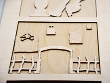 Load image into Gallery viewer, Leaning Ladder Interchangeable Full Size Floor Standing Hocus Pocus Home decor UNFINISHED blank Kit