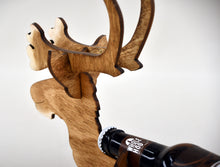 Load image into Gallery viewer, ReinBeer wood beer bottle display home decor beer gift Christmas tabletop beer display centerpiece