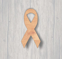 Load image into Gallery viewer, Awareness Ribbon. Unfinished wood cutout. Wood cutout. Laser Cutout. Wood Sign. Sign blank. Ready to paint. Door Hanger.