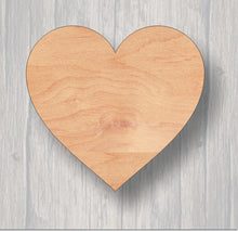 Load image into Gallery viewer, Dozen Hearts. Wood cutout. Laser Cutout. Wood Sign. Unfinished wood cutout. Sign blank. Ready to paint. 12 pack. Sign accents
