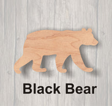 Load image into Gallery viewer, Bear. Wood cutout.  Laser Cutout. Wood Sign. Unfinished wood cutout. Sign blank. Ready to paint. Door Hanger.