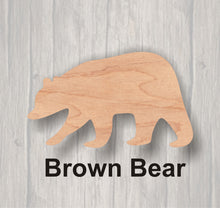 Load image into Gallery viewer, Bear. Wood cutout.  Laser Cutout. Wood Sign. Unfinished wood cutout. Sign blank. Ready to paint. Door Hanger.