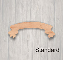 Load image into Gallery viewer, Banner2. Unfinished wood cutout. Wood cutout. Laser Cutout. Wood Sign. Sign blank. Ready to paint. Door Hanger.