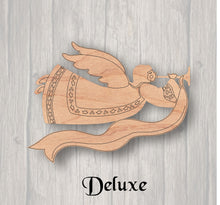 Load image into Gallery viewer, Angel Trumpeting. Unfinished wood cutout. Wood cutout. Laser Cutout. Wood Sign. Sign blank. Ready to paint. Door Hanger.