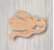Load image into Gallery viewer, Angel Trumpeting. Unfinished wood cutout. Wood cutout. Laser Cutout. Wood Sign. Sign blank. Ready to paint. Door Hanger.