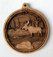Load image into Gallery viewer, Laser cut wood Ornament Moose Ornament Wooden ornament 3D laser Engraved