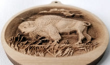 Load image into Gallery viewer, 3D Wood Ornaments Bison Ornament Wooden ornament Buffalo ornament American Bison ornament  American buffalo wooden ornament