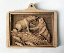 Load image into Gallery viewer, 3D Wooden Ornaments Bears Fighting Ornament Laser Engraved ornament wood ornament
