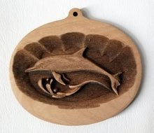 Load image into Gallery viewer, 3D Wooden Ornaments Dolphin Ornament wood ornament Laser Engraved wood dolphin