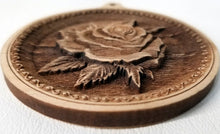 Load image into Gallery viewer, 3D Wooden Rose Ornament Rose ornament Laser Engraved rose