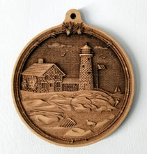 Load image into Gallery viewer, Cape Cod Lighthouse Ornament Wooden Ornament Cape Cod Ornament Laser Engraved