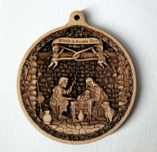 Load image into Gallery viewer, 3D Wooden Nativity Ornament Nativity Creche ornament Laser Engraved