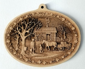 3D Wooden Ornament Maple Sapping Maple syrup Laser Engraved wood ornament