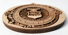 Load image into Gallery viewer, USAF Ornaments Military Ornament wooden ornament Air Force Ornament US Air Force wood ornament USAF Gift United States Air Force