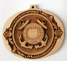 Load image into Gallery viewer, Wood Ornaments Coast Guard ornament 3D USCG Ornament wooden ornament