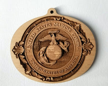 Load image into Gallery viewer, Wood Ornaments Marine Corps Ornament USMC Ornament EGA Ornament Eagle Globe and Anchor