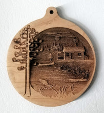 Load image into Gallery viewer, 3D Wooden Ornaments Cabin Ornament wood ornament Lake cabin ornament laser engraved ornament
