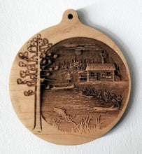 Load image into Gallery viewer, 3D Wooden Ornaments Cabin Ornament wood ornament Lake cabin ornament laser engraved ornament
