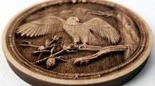 Load image into Gallery viewer, 3D Wooden Ornament Eagle in Tree Ornament wood ornament laser ornament