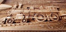 Load image into Gallery viewer, Steam Train 3D Ornaments Train Ornament wooden steam train ornament Locomotive ornament Laser Engraved