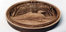 Load image into Gallery viewer, 3D Wooden Loon Ornament Loon with Chick Laser Engraved