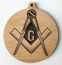 Load image into Gallery viewer, 3D Wooden Ornament Masons symbol ornament mason ornament Mason's wood ornament