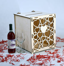 Load image into Gallery viewer, Wedding Card Box Kit. Unfinished wood cutout. Laser Cutout. Ready to paint.