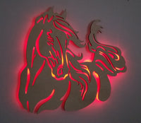 Horse art lighted wall art led backlit running horse