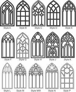 Cathedral Windows, Church windows, Vintage look wood window frames, BoHo Decor, Antique finish window frames, Gothic Window frame, Minimalist decor