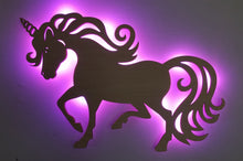 Load image into Gallery viewer, Unicorn Stallion wall art accent light nursery light battery operated light Unicorn Light
