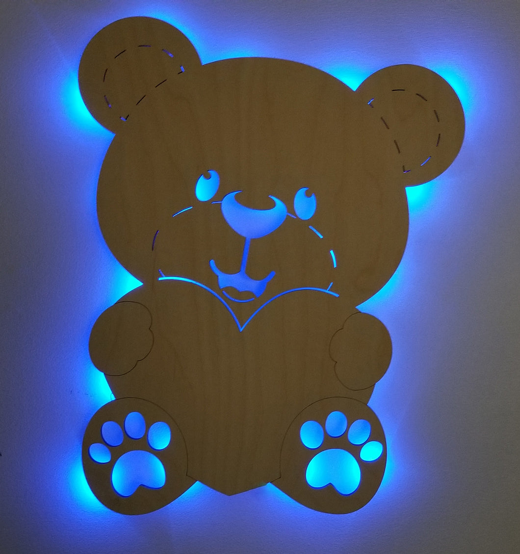 Teddy Bear Accent Light wall art lighted teddy bear wall art