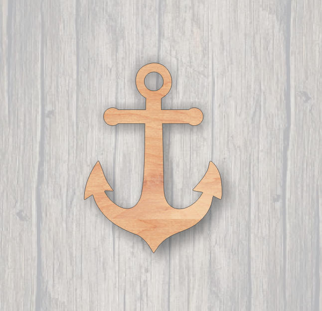 Anchor.  Unfinished wood cutout.  Wood cutout. Laser Cutout. Wood Sign. Sign blank. Ready to paint. Door Hanger.