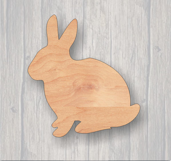 Bunny Rabbit. Wood cutout.  Laser Cutout. Wood Sign. Unfinished wood cutout. Sign blank. Ready to paint. Door Hanger. Easter