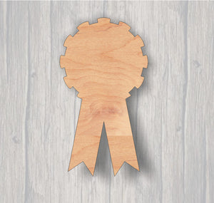 Award Ribbon. Wood cutout.  Laser Cutout. Wood Sign. Unfinished wood cutout. Sign blank. Ready to paint. Door Hanger. Wreath