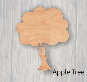 Apple Tree. Wood cutout.  Laser Cutout. Wood Sign. Unfinished wood cutout. Sign blank. Ready to paint. Door Hanger.