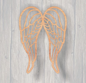 Angel Wings Fretwork.  Wood cutout.  Laser Cutout. Wood Sign. Unfinished wood cutout. Sign blank. Ready to paint. Door Hanger