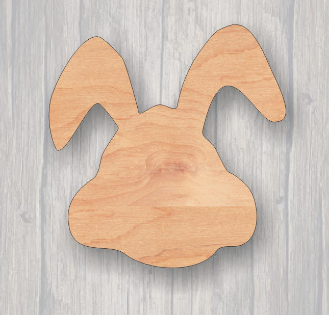 Bunny Face. Unfinished wood cutout.  Wood cutout. Laser Cutout. Wood Sign. Sign blank. Ready to paint. Door Hanger. Easter