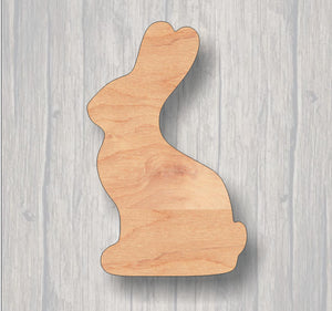 Chocolate Bunny. Wood cutout.  Unfinished wood cutout. Laser Cutout. Wood Sign. Sign blank. Ready to paint. Door Hanger.Easter