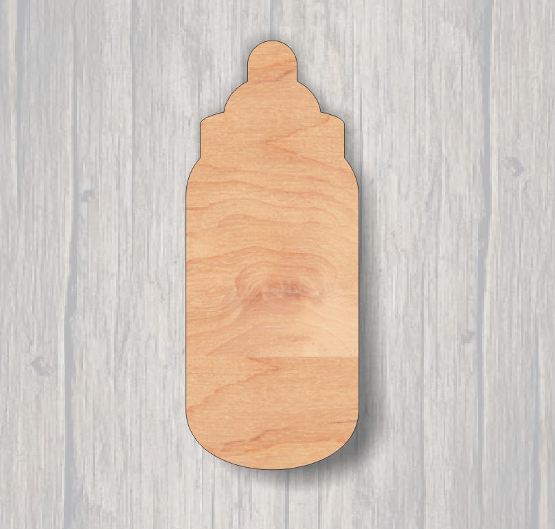 Baby Bottle. Wood cutout.  Laser Cutout. Wood Sign. Unfinished wood cutout. Sign blank. Ready to paint. Door Hanger.