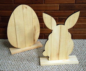 Bunny Standup. Pallet style. Wood cutout.  Laser Cutout. Wood Sign. Unfinished wood cutout. Ready to paint. Easter bunny