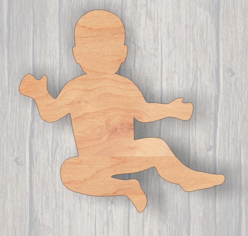 Baby. Wood cutout.  Laser Cutout. Wood Sign. Unfinished wood cutout. Sign blank. Ready to paint. Door Hanger. Wreath accent