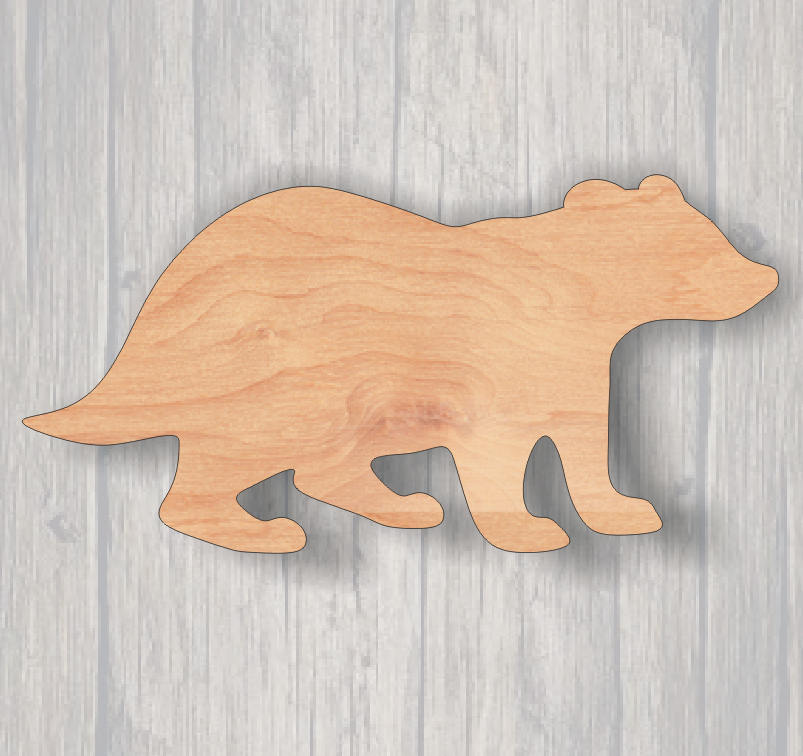 Badger. Wood cutout.  Laser Cutout. Wood Sign. Unfinished wood cutout. Sign blank. Ready to paint. Door Hanger. Wildlife