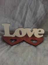 Load image into Gallery viewer, Love Standup. Wood cutout.  Laser Cutout. Wood Sign. Unfinished wood cutout. Sign blank. Ready to paint. Valentine&#39;s Day.
