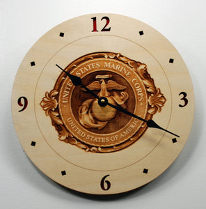 USMC 3D engraved Clock
