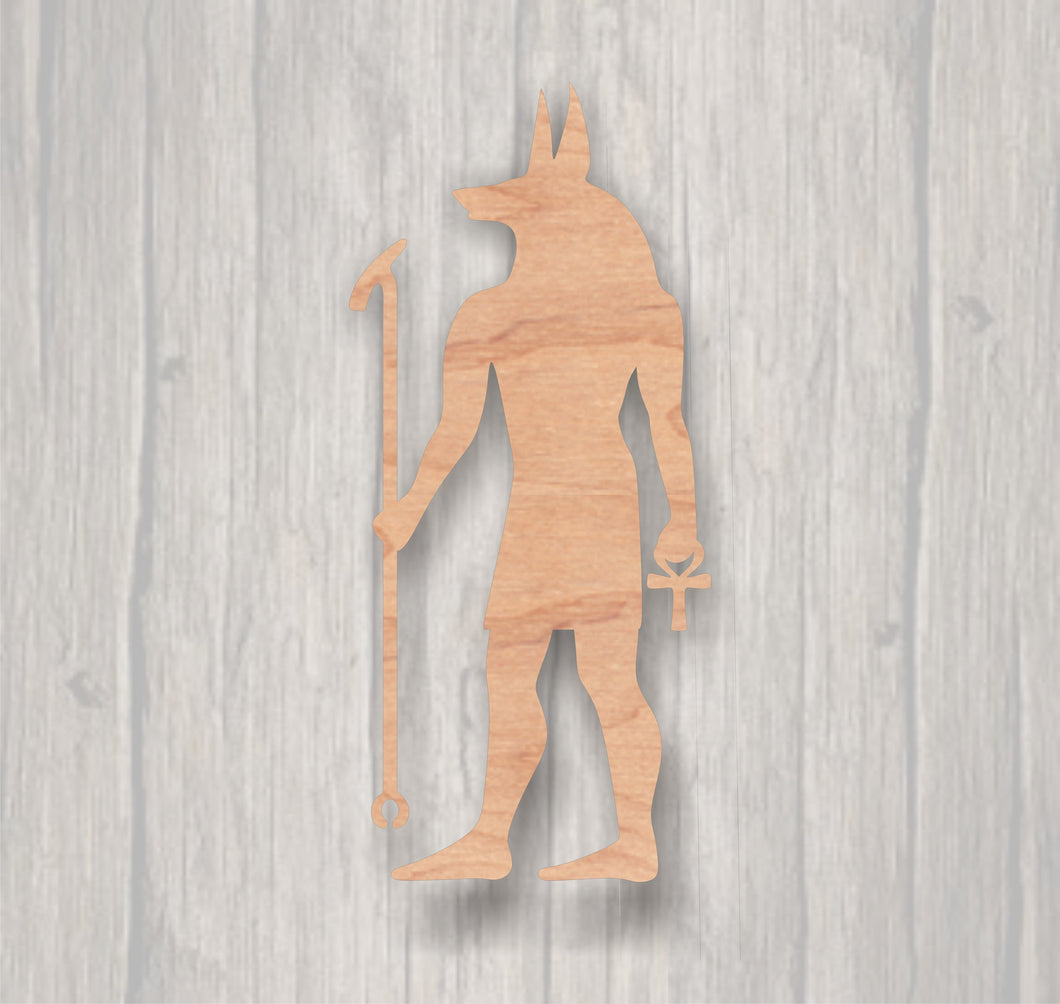 Anubis. Unfinished wood cutout.  Wood cutout. Laser Cutout. Wood Sign. Sign blank. Ready to paint. Door Hanger. Egyptian. God