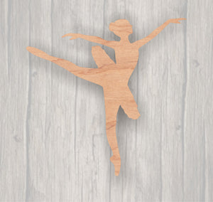 Ballerina. Unfinished wood cutout.  Wood cutout. Laser Cutout. Wood Sign. Sign blank. Ready to paint. Door Hanger.