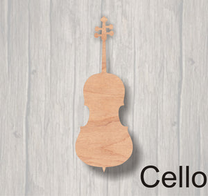 Music Instruments. Unfinished wood cutout.  Wood cutout.  Wood Sign. Door Hanger. Banjo. Bass Guitar. Ukulele. Viola. Violin