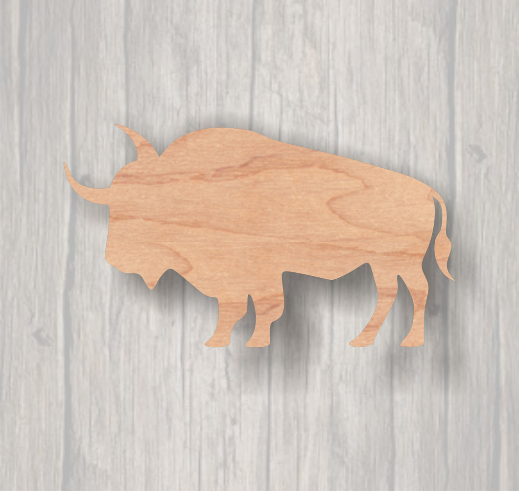 Bison. Unfinished wood cutout.  Wood cutout. Laser Cutout. Wood Sign. Sign blank. Ready to paint. Door Hanger. Wildlife